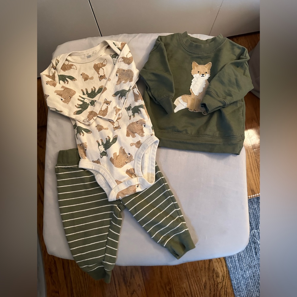 3 piece matching set, baby boys 6 months.